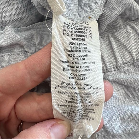 Aritzia Wilfred Paradis  Linen And Silk Pull On Shorts Light Blue - Picture 8 of 8